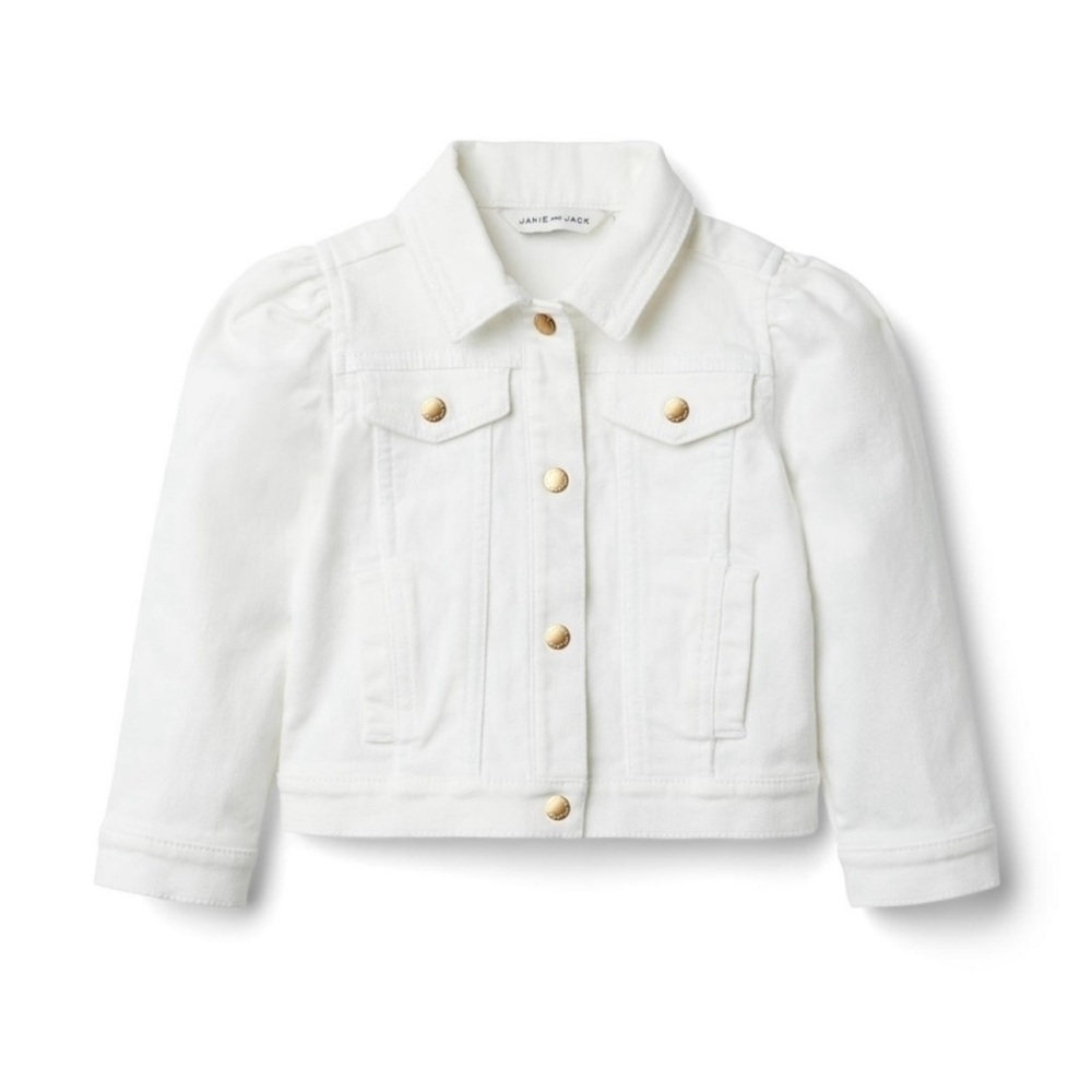 Janie and Jack White Jacket with Gold Accents